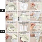 Dog Food Storage Container, Upgraded Large Nozzle BPA-free, 3-5 LBS Plastic Pet Food Storage Containers, With 4 Sealed Clasps, 1 Measuring Cup and Handle (Beige-A)