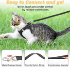 Cat Harness and Leash for Walking Escape Proof, Adjustable Kitten Vest Harness Reflective Soft Mesh Puppy Harness for Outdoor, Comfort Fit, Easy to Control (Black, M)