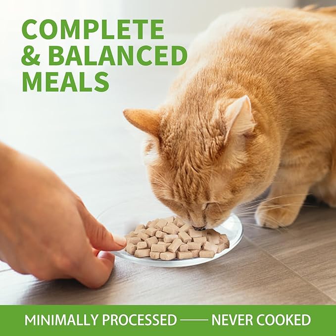 OPET Freeze Dried Cat Food, Chicken & Salmon Oil Recipe, Complete & Balanced Meal or Topper, Premium, Healthy, Grain Free, High Protein Raw Cat Freeze Dried Treats (10 oz, Chicken)