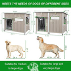 Large Dog House Outdoor Weatherproof XL Dog House Wooden with Adjustable Vent Window, Chew-Proof Iron Frame, Removable Floor, Easy Assembly for Medium to Large Dogs(55" L x 33" W x 35" H)