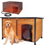 59.1" Extra Large Heated Dog House with Electric Heating Pad,Outdoor & Indoor Dog Kennl with Insulated Liner Keep Warm in Winter, Waterproof Pet Shelter, Strong Metal Frame