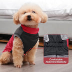 Warm Fleece Dog Coats for Small Dogs,D-Rings Waterproof Puppy Jacket for Cold Winter,Red S