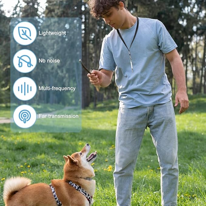 2 Pack Dog Whistle to Stop Barking Neighbors Dog, Professional Adjustable Ultrasonic Silent Dog Whistle for Dog Training Whistle for Recall or Scare Dogs Away with Lanyard (Black & White)