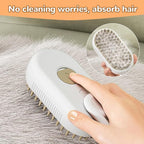 2025 New Cat Steam Brush, 3 in 1 Pet Steam Groomer Comb, Rechargeable Pet Steam Groomer Brush for Massaging and Cleaning Shedding Pets Hair, Anti-Static Hair Removal Comb for Cats Dogs (Khaki)