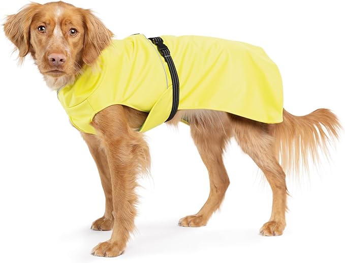 Goldpaw Rainpaw Waterproof Dog Raincoat - Durable Dog Rain Jacket for All Seasons - Easy to Wear, Adjustable, Premium Pet Outerwear - Made in The USA - Machine Washable - Yellow - Size 18