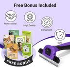 MIU COLOR Pet Grooming Brush, Deshedding Tool for Dogs & Cats, Effectively Reduces Shedding by up to 95% for Short Medium and Long Pet Hair, Purple