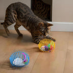 Jecery 5 Pcs Halloween Cat Spring Balls Toys Stretchable Rolling Balls Colorful Playful Coils Interactive Spring Action Toy Caged Rats for Kitten Cat Pet Supplies(Cute Mouse,Bright Color,5 Pcs)