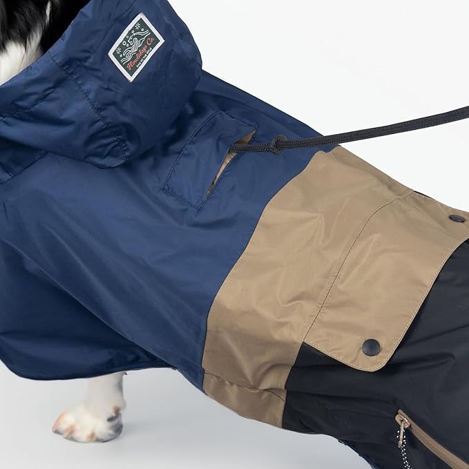 Dog Raincoat with Hood for Medium and Large Dogs - Heavy Rain Resistant Rain Coat for Dogs with 6000mmH2O Waterproof Rating | Lightweight and Adjustable Waterproof Dog Coat | 50 (S)