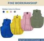 Adjustable Waterproof Dog Raincoat for Dogs,Lightweight Pet Rain Jacket Puppy Clothes with Reflective Strip for Small Medium Large Dogs (Army Green, Large)