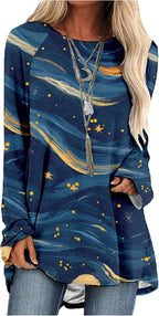 MARSVOVO Women Novelty Graphic Plus Size Sweater Crewneck Long Sleeve Cute Printed Loose Fit Casual Fall Sweaters Top
