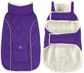 Malier Dog Winter Coat, Windproof Dog Cold Weather Coats with Real Pocket, Winter Extra Warm Pet Coat Fleece Jacket Reflective Clothes for Small Medium Large Dogs and Puppy (Purple, Large)