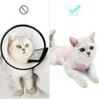 Cat Recovery Suit for Male and Female Surgical Post Surgery Soft Cone Onesie Shirt Clothes Neuter Licking Protective Diapers Outfit Cover Kitten Spay Collar(L, Pink)