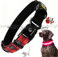 DOGWONG LED Dog Collar - Christmas Red Plaid Heavy Duty Light up Dog Collars - Rechargeable Waterproof - Lighted Dog Collars for Night Walking, Hiking, Camping(Red Plaid,L)