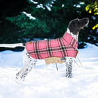 Kuoser Waterproof Dog Coat, Reversible Dog Jacket for Large Dogs, Adjustable Durable Doggie Winter Coat for Groowing Puppies Warm Puppy Cold Weather Apparel, Pink L