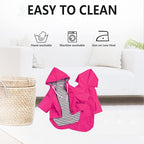 Dog Raincoat rain Jacket Raincoat Dogs Waterproof Small Medium Breeds Zip Closure Storage Pocket Harness Hole Pink L