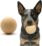 Monster K9 Indestructible Natural Series Dog Ball - Backed for Life - No Color Additives, Minimal Fillers, Safe Non-Toxic - Durable Toy for Aggressive Chewers - USA Made - 2.8” Solid(Tennis Ball Size)