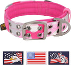 ADITYNA Heavy Duty Dog Collar for Extra-Large Dogs - Camo Pink Collar with Handle for Training, and Walking - Wide, Tactical, Soft Neoprene Padded