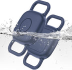 DDJ 2-Pack Dog Collar Holder for Tile Life360 Mate (2024) 2022 Tracker, Waterproof Silicone Cover Full-Body Protective Case for Tile Mate Tracker Cat Collar, Ultra Durable/Scratch Resistant,Navy Blaze