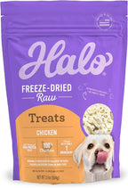 Halo Freeze Dried Raw Dog Treats, 100% Chicken Breast Recipe, Dog Treats Pouch, All-Natural High Protien Treat, 3.7 Oz Pouch
