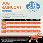 BRKURLEG Dog Raincoat for Small Dogs, Small Dog Rain Jacket with Harness Built in, Waterproof 4 Legs Pet Raincoats, Puppy Outdoor Jacket with Reflective Strip, Orange, L