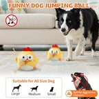 Interactive Dog Toy Ball, Rechargeable Jumping Plush Toy with Motion Activation for Small Large Dogs, Squeaky Moving Bouncing Ball for Pets Keep Busy Reduce Boredom, No Loud Music (Chicken)