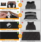 BEAUTYZOO Winter Dog Vest Coat with Harness Built in, Warm Puppy Jacket for Small Medium Dogs, Lightweight Cold Weather Small Dog Coat, Fleece Puffer Vest Windproof Snowproof Pet Clothes, Black