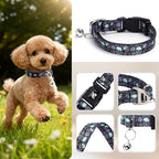 Small Dog Collar with Bell - Soft Adjustable Nylon Collar for Small Breeds, Skull Pattern Reflective Collar for Chihuahua Pomeranian Yorkie, Lightweight & Comfortable for Tiny Dogs(Skull S)