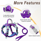 Cat Harness and Leash Set for Walking Escape Proof for Small Large cat Kitten Harness with ID tag Pocket (Purple,S)
