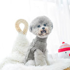 Mihachi Turtleneck Dog Sweater - Winter Coat Apparel Classic Cable Knit Clothes with Leash Hole for Cold Weather, Ideal Gift for Pet in New Year