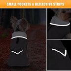 iBuddy Dog Winter Coats with Fleece Vest,Waterproof Warm Dog Snow Jacket Windproof, Reflective Adjustable Pet Dogs Cold Winter Coat for Dogs Girl Boy