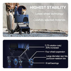 Pet Stroller with 4 Wheels, 3 IN 1 Folding Puppy Strollers for Small/Medium Dogs & Cats up to 55lbs, Lightweight Pet Travel Carrier with Detachable Carrier/Storage Basket, One Click Folding, Navy Blue