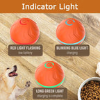 T01 Interactive Dog Toys Dog Ball,Anti Boredom Dog Toys,Durable Motion Activated Automatic Rolling Toys for Small/Medium Dogs,Moving Ball for Dogs to Keep Them Busy,Dog Bows,Fruity Plush Covers,Orange