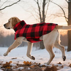 ASENKU Dog Winter Coat, Fleece Doggie Jacket Plaid Reversible Vest Waterproof Windproof Cold Weather Clothes for Small Medium Large Dogs(Red, M)