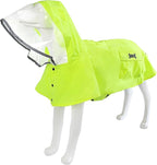 Dog Raincoat Waterproof Rain Poncho with Hoodie, High Reflective Adjustable Pet Rain Jacket with Leash Hole for Small Medium and Large Dogs (Fluorescent Green, XX-Large)