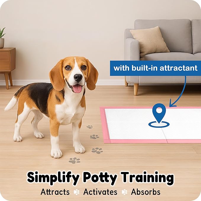 MoMoCo Puppy Pads, 23"x23"-100 Count Dog Pee Pads, Super Absorbent Extra Large Disposable Dogs Training Pads , Leak-Proof, Quick-Drying Dogs Potty Pads for Doggies Puppies