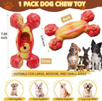 Magicorange Dog Chew Toys for Aggressive Chewers, 1 Pack Indestructible Toy for Medium/Large Breed, Nylon Dog Toys to Keep Them Busy,Bacon Flavor (Orange)