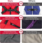 Warm Winter Coat, Fashion Sports Dog Jacket with Built-in Harness, Reflective & Adjustable Pet Vest, Waterproof Windproof Apparel for Small Dogs (Red)
