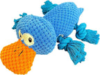 Upgraded Indestructible Dog Toys, Double Reinforced Fabric and Wrinkled Paper Plush Toys for Small, Medium and Large Dogs, Durable Dog Squeaky Toys, Teething Puppy Chew Toys (Blue)