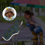 SlowTon Dog Raincoat, Adjustable Dog Rain Jacket Clear Hooded Double Layer, Waterproof Poncho with Reflective Strip Straps and Storage Pocket for Small Medium Large Dogs Puppies(DK S)