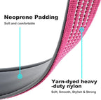 Plutus Pet Reflective Dog Collar with Aviation Aluminum Buckle, Neoprene Padded for Comfort, Lightweight, Heavy Duty Nylon Collar for Puppy Small Medium Large Dogs (Pink, L)