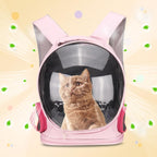 Pet Backpack Carrier, Portable and Ventilated, Oxford Cloth, Dog Cat Travel Bag with Transparent Cover 12.99", (Pink, 1 Pcs), Intended for Hiking/Camping/Traveling
