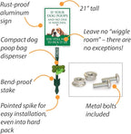 SmartSign If Your Dog Poops You Still Need To Pick Up Yard Sign & Clip-On Dispenser Combo/Kit, 7"x10" Aluminum Sign with 18-inch Steel Stake, Compact Dispenser Preloaded with a 15 Poop Bags Roll