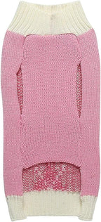 Pink Argyle Knit Dog Sweater for Girl Size Back Length 19" Girth 22-24"