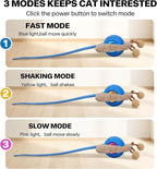 Pet Prime Interactive Cat Toys for Indoor Cats,Motion Activated Automatic Moving Ball with Lights,Electric Self Rotating Ball with Chirping,Rechargeable Smart Cat Toys for Bored