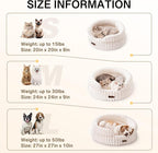 MEWOOFUN Washable Small Dog Bed, Cat Beds for Indoor Cats with Anti-Slip Bottom, Round Pet Bed for Puppy and Kitten (Beige, 24"x24"x9")