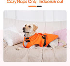 Extra Large Dog Coat, Warm Dog Winter Jacket, Waterproof Dogs Snowsuit with Foldable High Collar, Reflective Strips, Adjustable Hook & Loop Closure - Ideal for Cold Weather - Orange 4XL