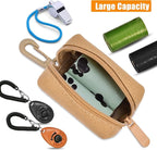 Dog Waste Bag Dispenser Pet Poop Bag Dispenser for Leash Accessory dog Poop Bag Holders Fits Dog Leash Include Hand Free Holder, Khaki, No-KaqiXB
