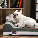 Laifug Orthopedic Memory Foam Dog Bed with Pillow and Durable Water Proof Liner & Removable Washable Cover & Smart Design Medium (34"x22"x7"), Dark Green