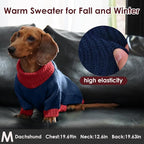 Dog Sweaters for Medium Dogs Boy Girl, Soft Turtleneck Sweater with Leash Hole, Stretchy Fall Sweater Christmas, Fleece Winter Warm Pet Clothes Costume for Schnauzer, Bichon Frise, NavyBlue M