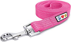 Pawtitas 6 FT Reflective Pet Puppy Leash - Comfortable Handle, Heavy Duty Dog Training, Available as Small Dog Pink Leash